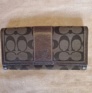 Coach Dark Brown Signature Clutch